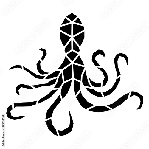 Frontal polygonal cut out octopus