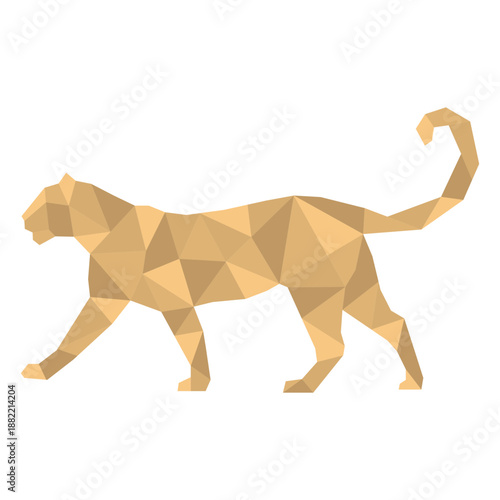 Simple walking polygonal cougar