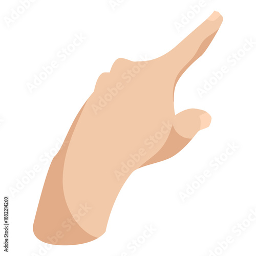 Simple left semi flat pointing hand sign