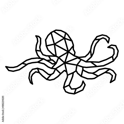 Simple polygonal stroke octopus