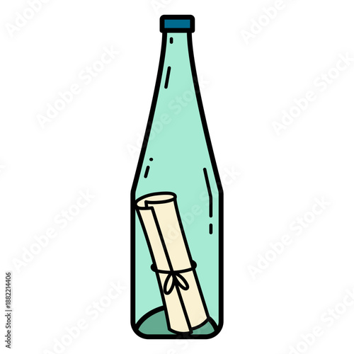 Message in a bottle color stroke