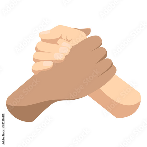 Handshake different skintones semi flat