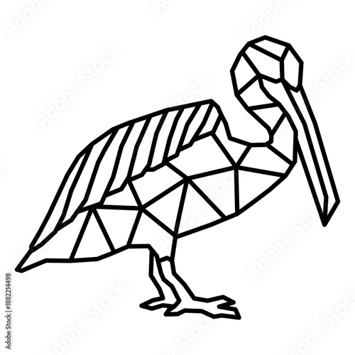 Simple polygonal stroke pelican