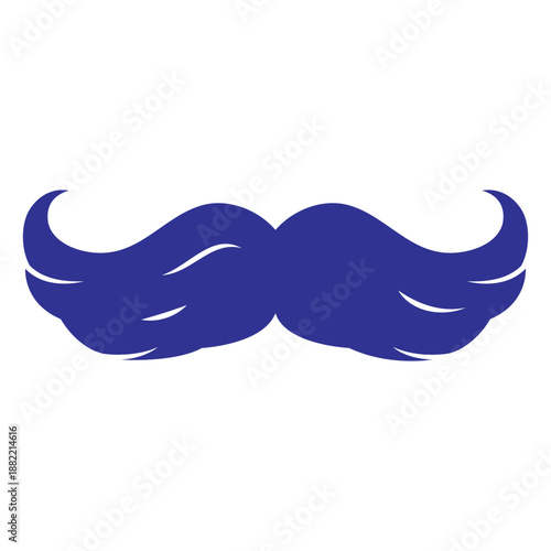 Flat hairy moustache icon