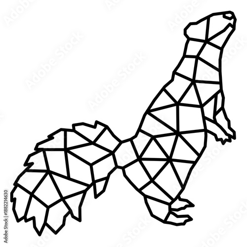 Standing simple polygonal stroke skunk