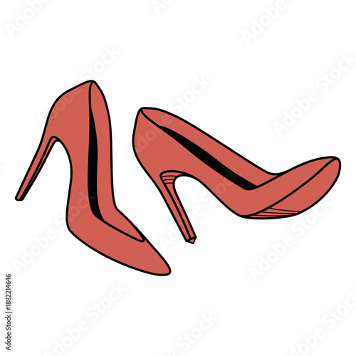 Flat pair of high heels