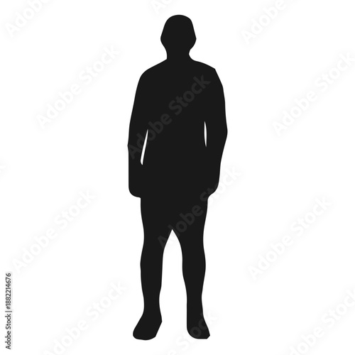 Male standing slouched silhouette