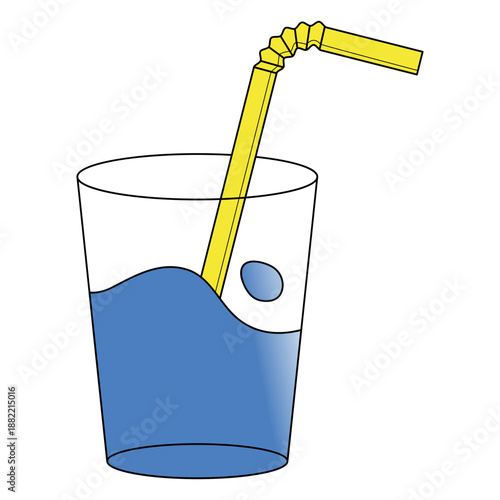 Simple flat glass with straw