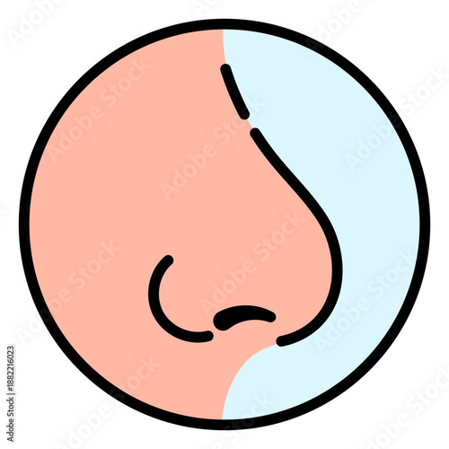 Nose profile color stroke