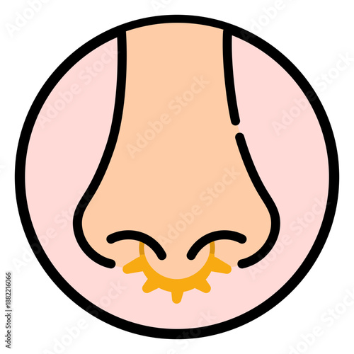 Nose septum color stroke