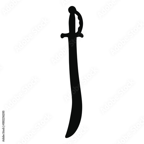 Thin curved sword silhouette