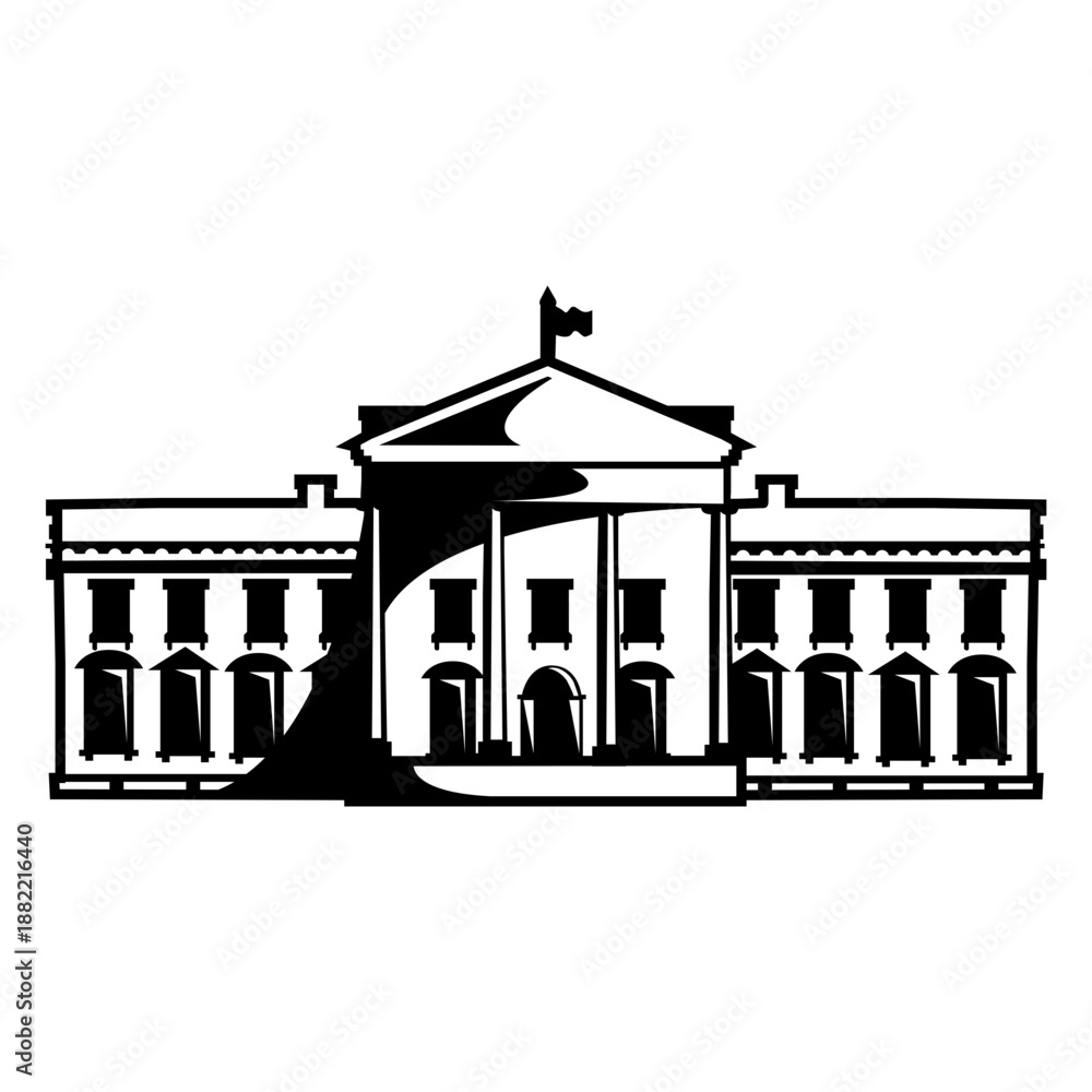 Obraz premium White house american landmark high contrast