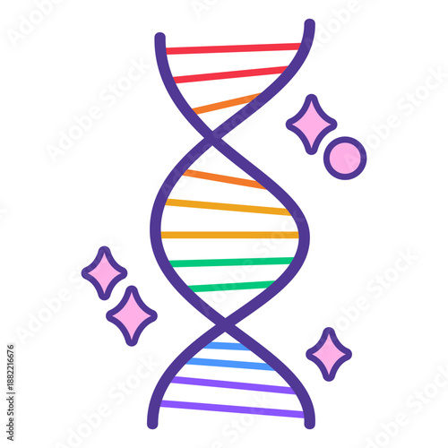 Rainbow DNA color stroke