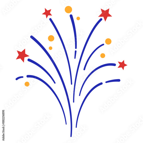 Simple blue stroke fireworks
