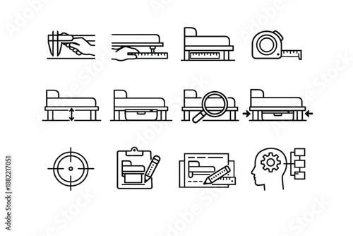 Under icon image bed accurate logic ruler simple fit silhouette calm vector