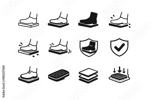 Material silhouette simple grip slip image textured prevention width safety icon generation