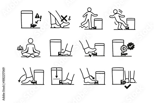 Cue risk pedal icon simple far too generation balance warning image vector