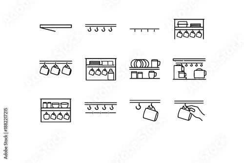 Calm clarity generation setup vector visual storage cabinet image simple spacing icon