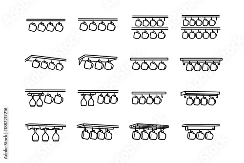 Functional alignment generation hooks icon logic simple gaps evenly calm vector layout