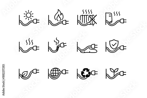 Vector image clearance generation calm damage crossed cue radiator heat simple icon