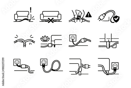 Generation sofa interference pressing pinch logic simple image furniture vector icon prevention