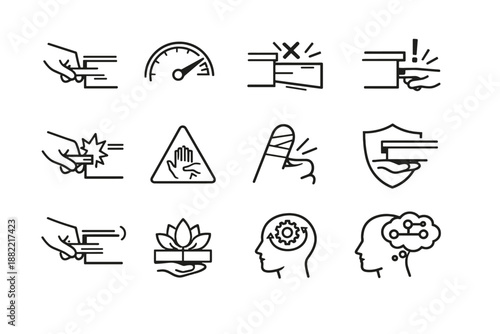 Generation drawer closing calm awareness prevention simple slam fast icon speed vector