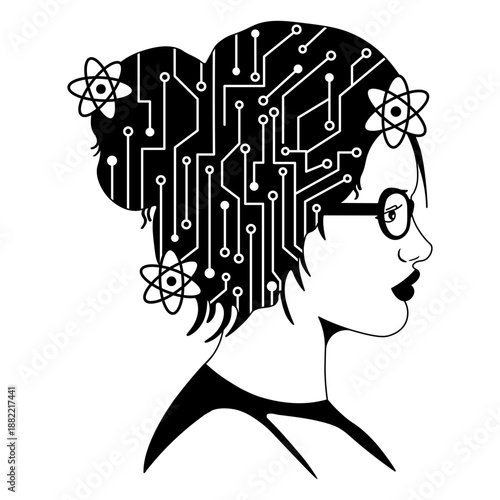 Scientist woman filled stroke