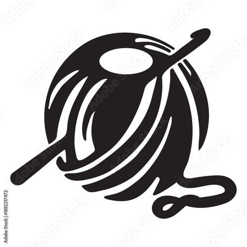 Crochet needle and thread cut out