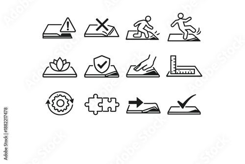 Awareness icon sharp cue calm correction logic edge generation corner image vector