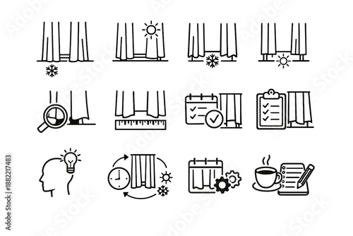 Generation adjustment icon logic awareness vector image pattern simple summer winter seasonal