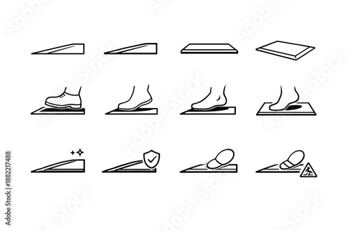 Doormat border safety focus beveled vector icon silhouette calm sloped precision set