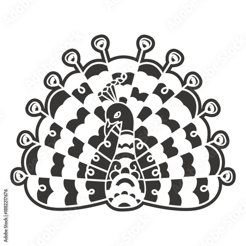 Peacock frontal mandala cut out