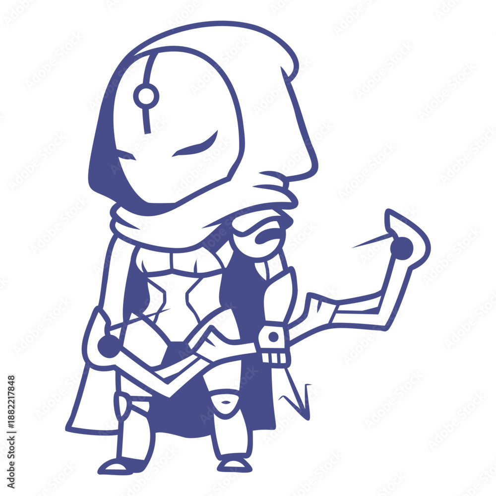 Fototapeta premium Cute robot archer character