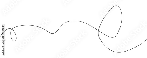 Abstract black wave line bg. Dynamic doodle energy flow on white background. Seamless messy thread with swirl pattern. Curl drawn business concept. Artistic brush stream. Chaos scribble tangled string