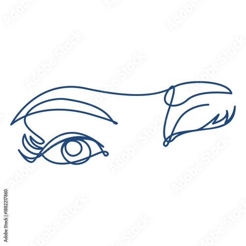 Winking eye continuous line