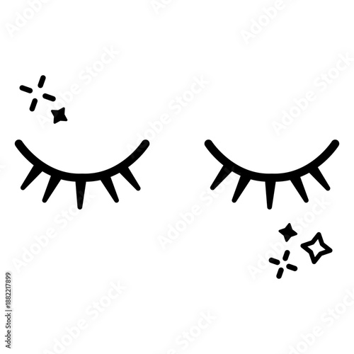 Fake eyelashes stroke