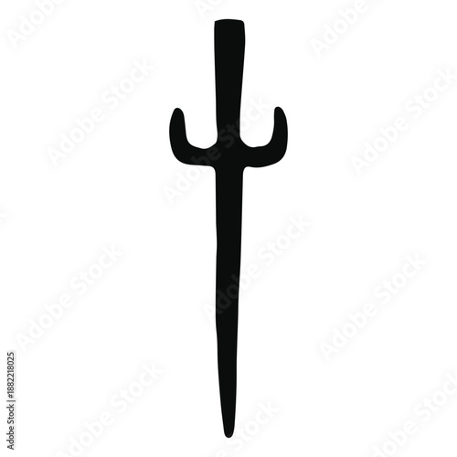 Ninja style dagger silhouette