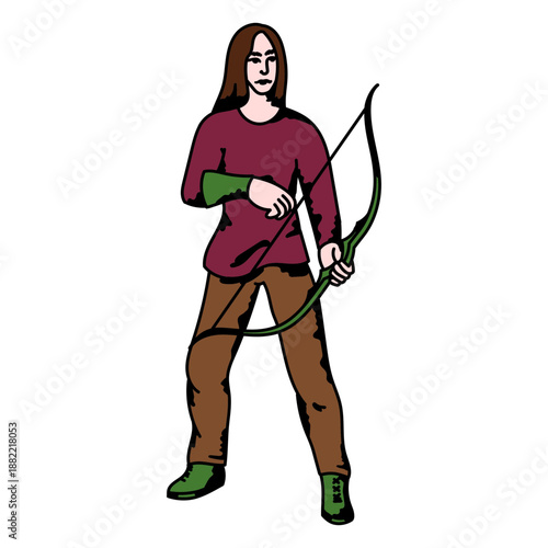 Female archer bow and arrow