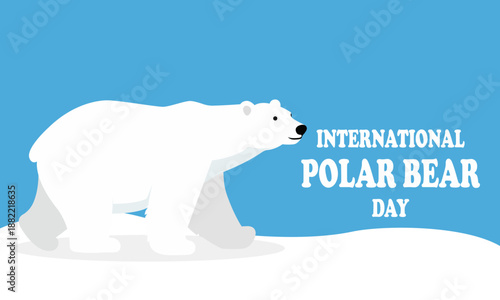 Polar Bear International Day, vector art illustration.