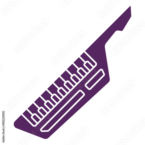 Keytar synth retro cut-out