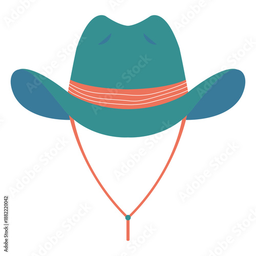 Blue cowboy hat semi flat