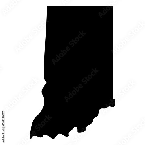 Indiana usa map silhouette