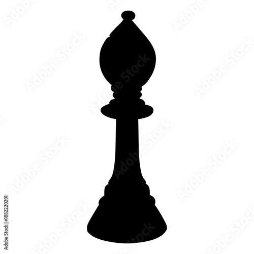 Bishop chess piece realistic silhouette