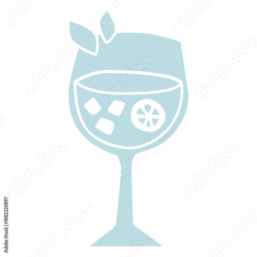 Gin tonic cut out glass