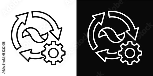 Adaptation Icon White And Black Background Style