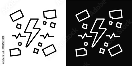 Disruption Icon White And Black Background Style
