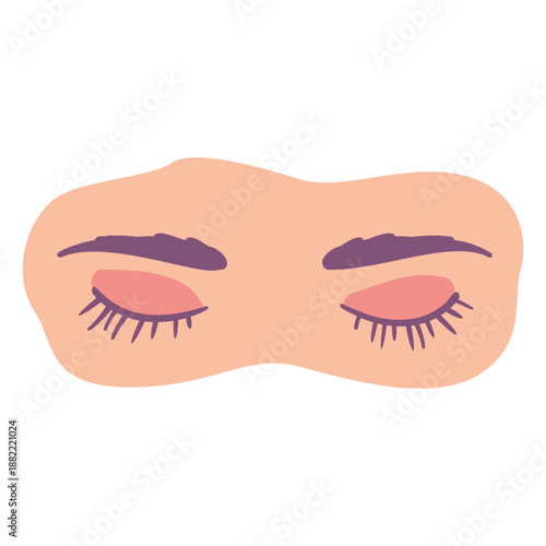 Closed eyelids color stroke