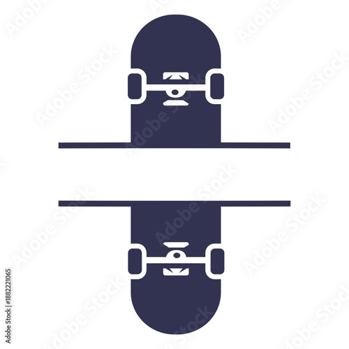 Cut out blue skateboard