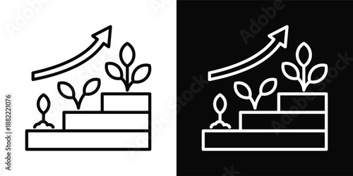 Evolution Icon White And Black Background Style