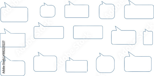 Speech Bubble Variety: A collection of various empty speech bubbles offers versatile space for textual content, communication and expression of thoughts and ideas.